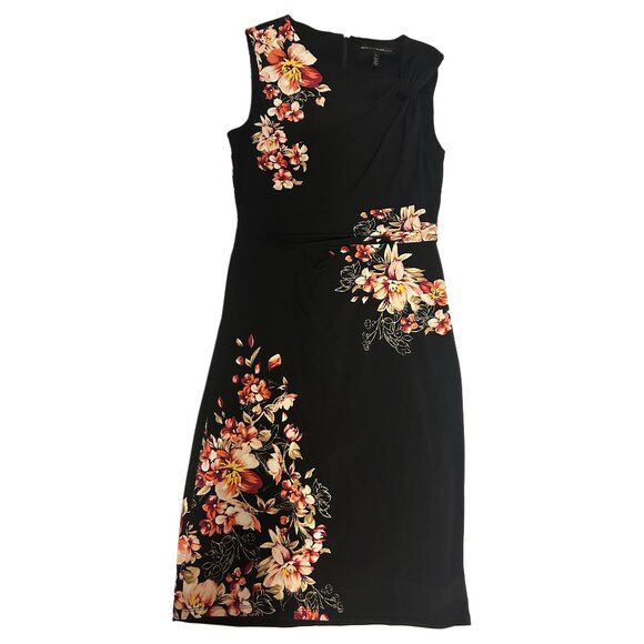 White House Black Market Dresses & Skirts - White House Black Market Floral Dress – Black with Pink Details, Size 6